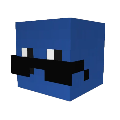 Spectable Minecraft avatar head, 3D render