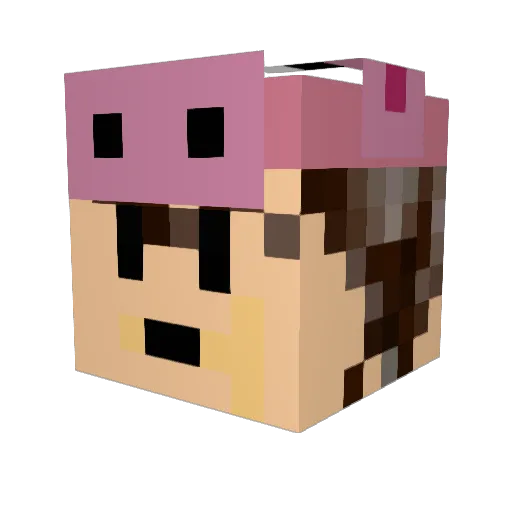 Spectral_pig Minecraft avatar head, 3D render