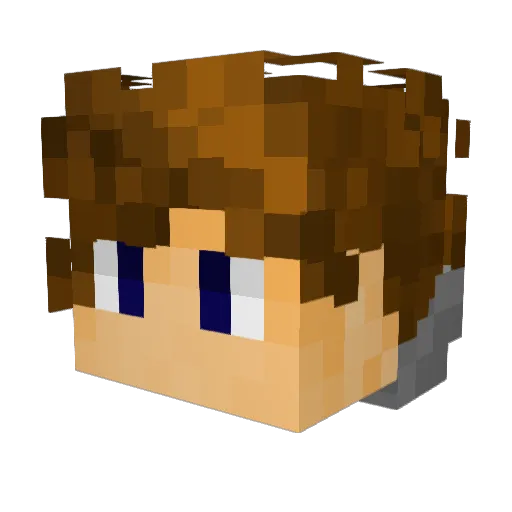 Spectrumlit Minecraft avatar head, 3D render