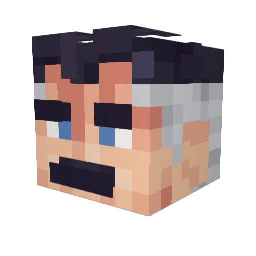 Speeches Minecraft avatar head, 3D render
