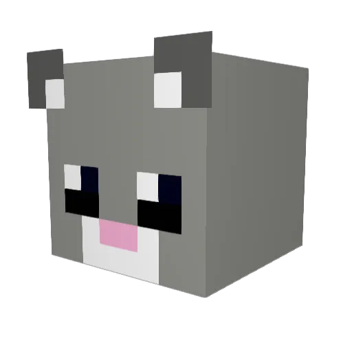 SpeedPus Minecraft avatar head, 3D render