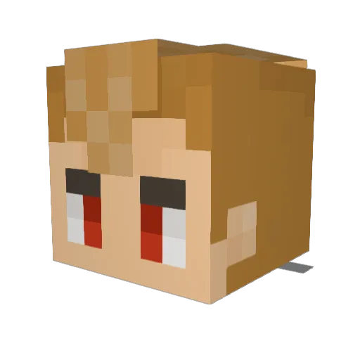 Speedball3001 Minecraft avatar head, 3D render