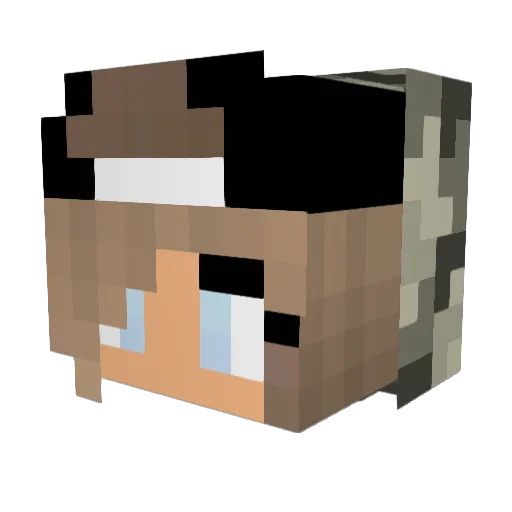 Speedik Minecraft avatar head, 3D render
