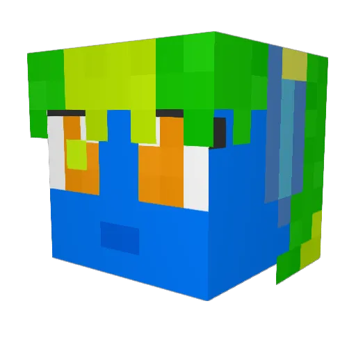 SpeedrunnerG55 Minecraft avatar head, 3D render