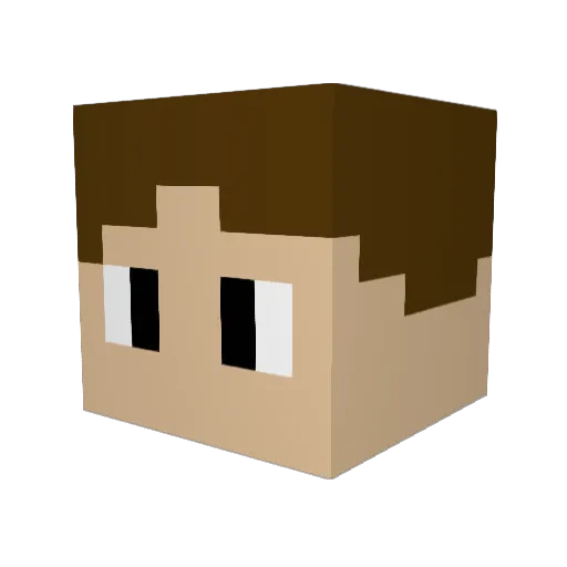 SpeedySuper Minecraft avatar head, 3D render