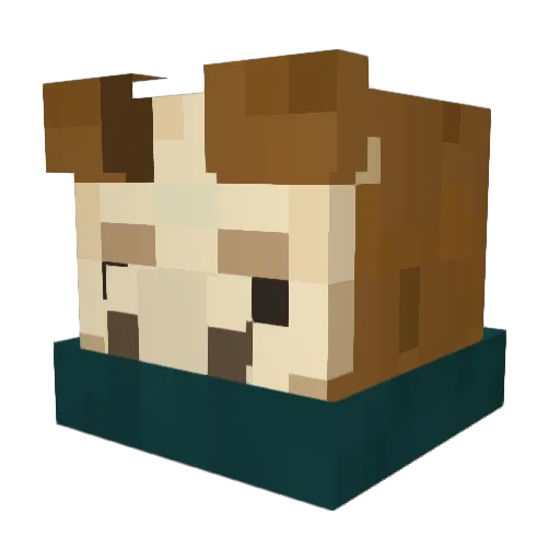 Speedysac Minecraft avatar head, 3D render