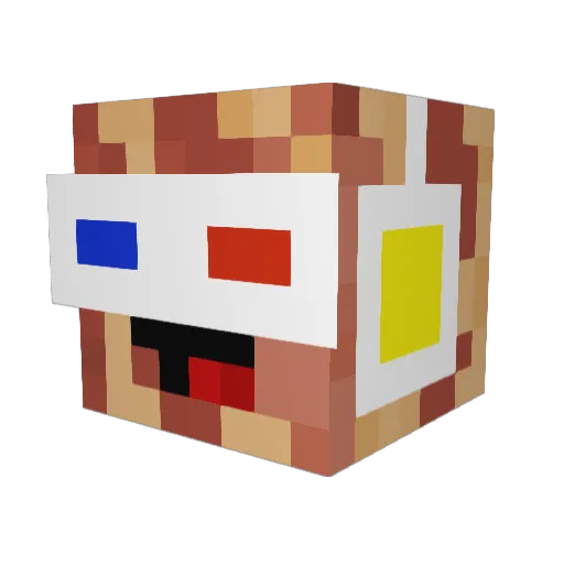 Spek69 Minecraft avatar head, 3D render