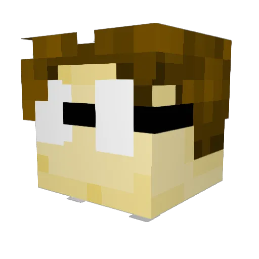Speks Minecraft avatar head, 3D render