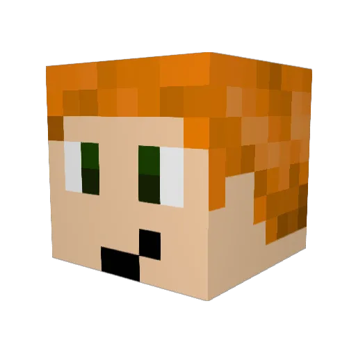 Spelonkel Minecraft avatar head, 3D render