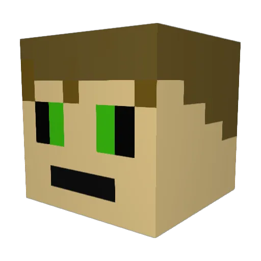 SpennyMacAttack Minecraft avatar head, 3D render