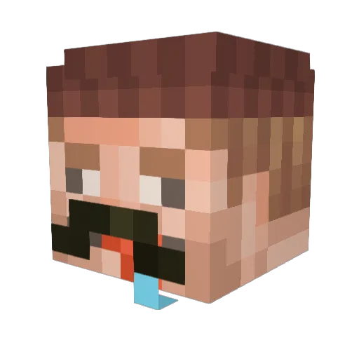 Spentaneous Minecraft avatar head, 3D render