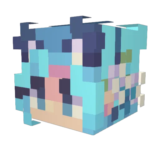 SpenziiEX Minecraft avatar head, 3D render