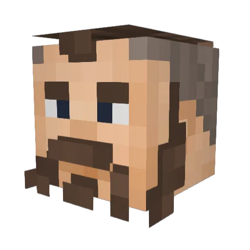 Sperfano Minecraft avatar head, 3D render