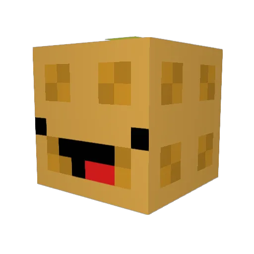 Sperghetti Minecraft avatar head, 3D render