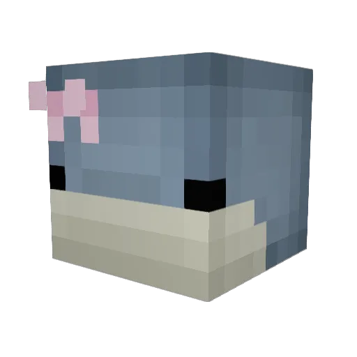 Spermwhale Minecraft avatar head, 3D render