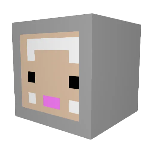 Spgheti Minecraft avatar head, 3D render