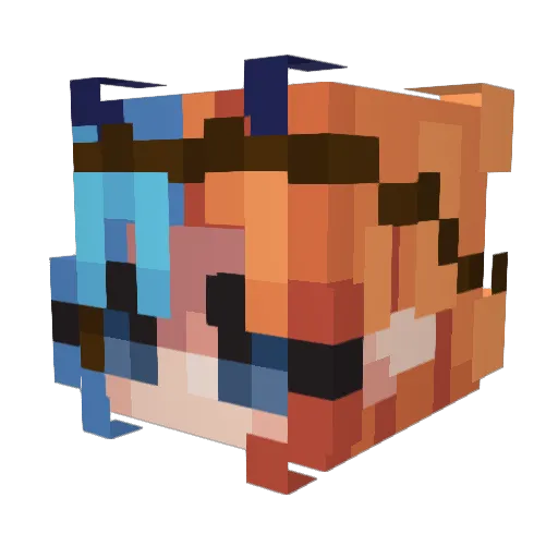 SphinxTheMinx Minecraft avatar head, 3D render