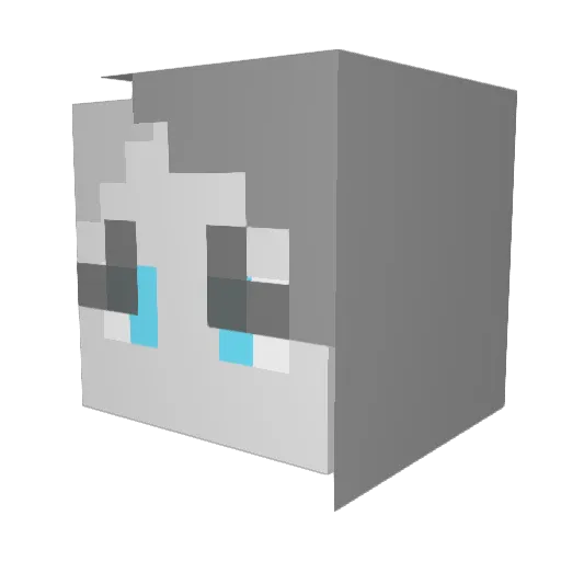 SpiCora Minecraft avatar head, 3D render