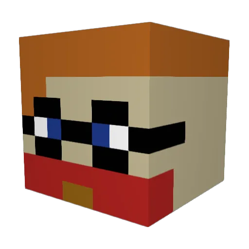 SpiceJame Minecraft avatar head, 3D render