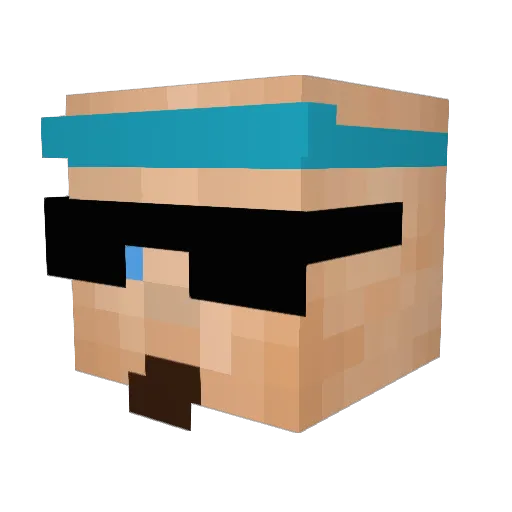 Spiegelyeet Minecraft avatar head, 3D render