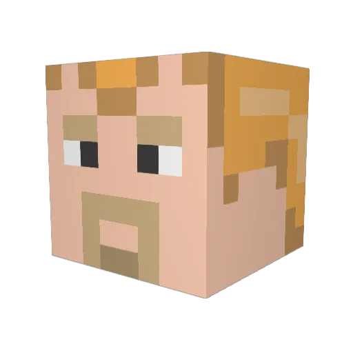 Spielor Minecraft avatar head, 3D render