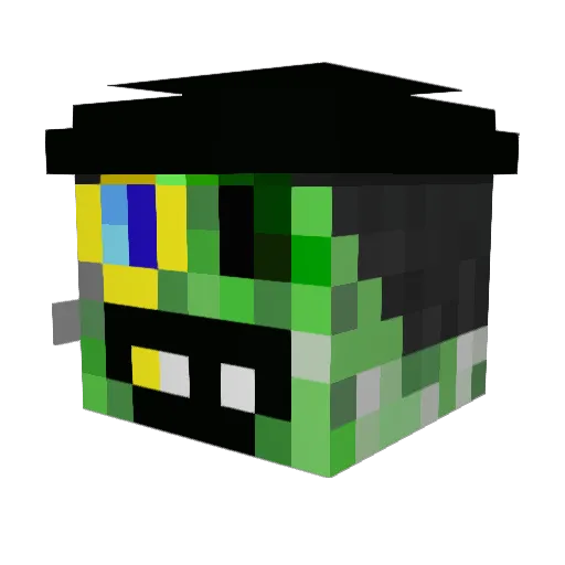 Spiffincrafter Minecraft avatar head, 3D render