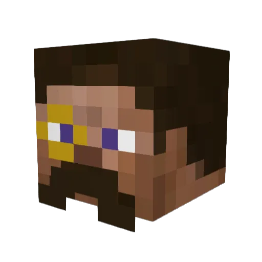 SpiffyDog Minecraft avatar head, 3D render