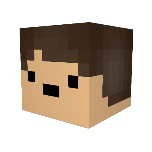 Spiiinda Minecraft avatar head, 3D render