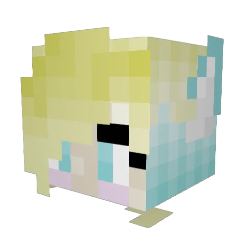SpikeJet Minecraft avatar head, 3D render