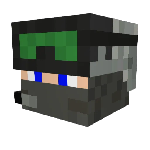 SpikeTyphoon Minecraft avatar head, 3D render