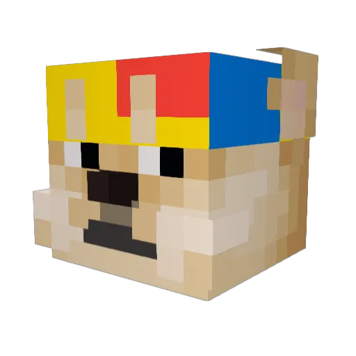 Spikeess Minecraft avatar head, 3D render