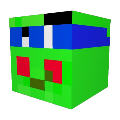 Spilto Minecraft avatar head, 3D render