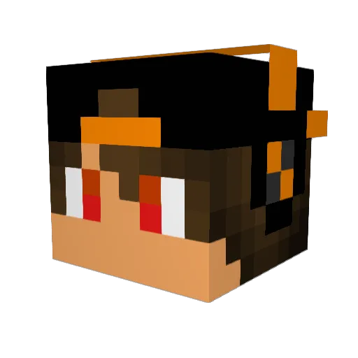 SpinForceX Minecraft avatar head, 3D render