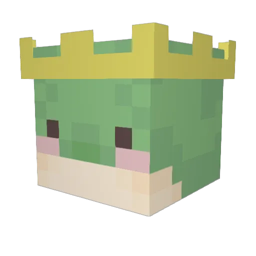 SpinachToad Minecraft avatar head, 3D render