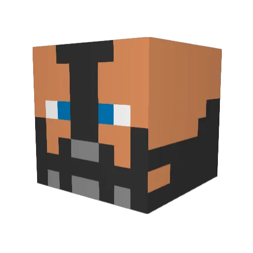 Spindip Minecraft avatar head, 3D render