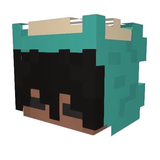 Spineful Minecraft avatar head, 3D render