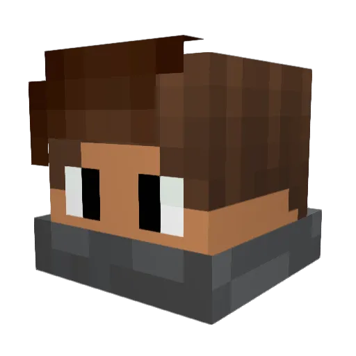 Spinnerling Minecraft avatar head, 3D render