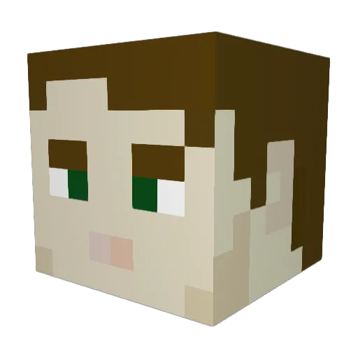 SpinyRainforest Minecraft avatar head, 3D render