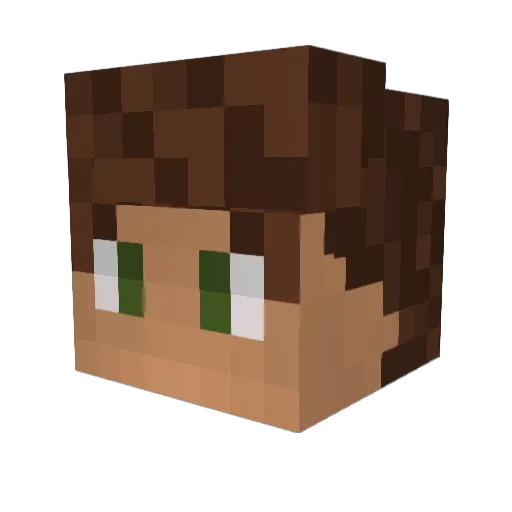 Spinzy Minecraft avatar head, 3D render