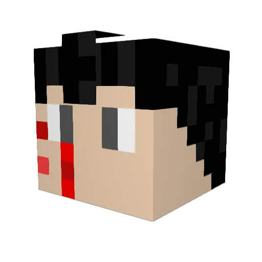 SpiralLife Minecraft avatar head, 3D render