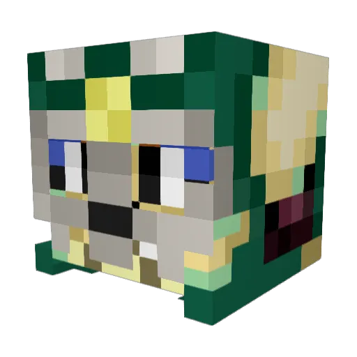 Spirec Minecraft avatar head, 3D render