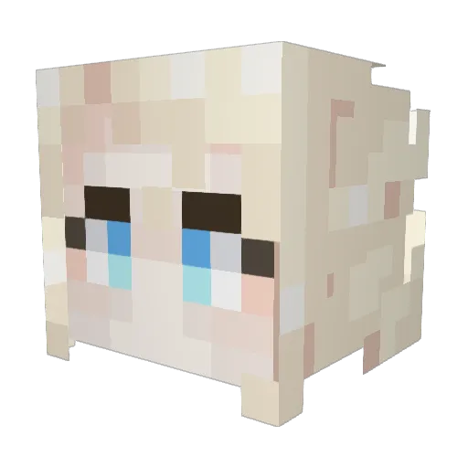 Spirentis Minecraft avatar head, 3D render