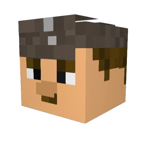 Spiring07 Minecraft avatar head, 3D render
