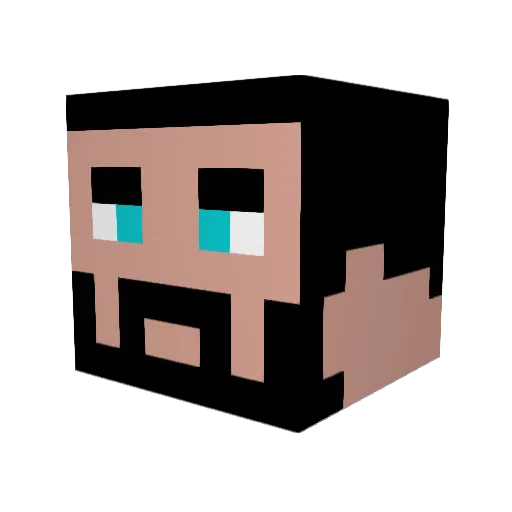 SpiritFire4 Minecraft avatar head, 3D render
