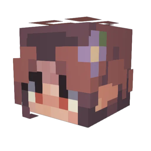 SpiritKaty Minecraft avatar head, 3D render
