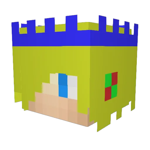 SpiritedFrog Minecraft avatar head, 3D render