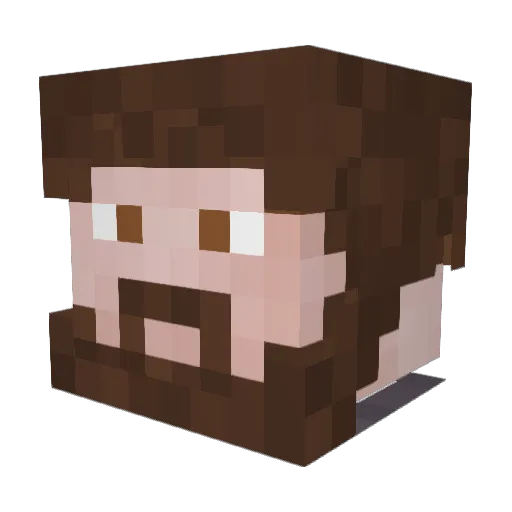 SpiritedLink Minecraft avatar head, 3D render