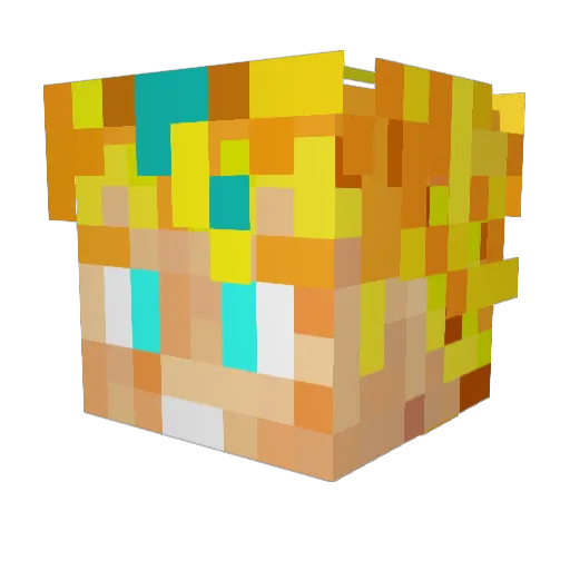SpitFireGirl Minecraft avatar head, 3D render