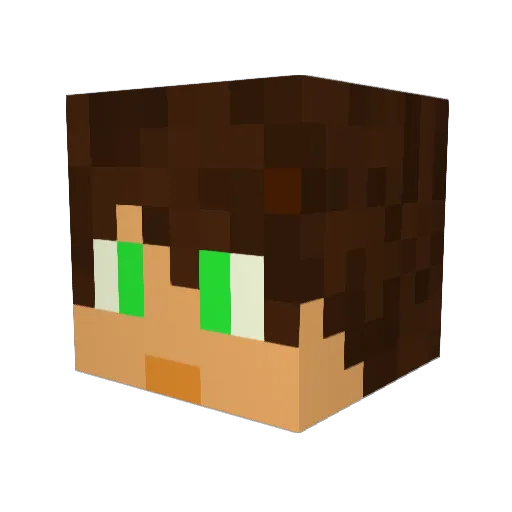 Spitcher Minecraft avatar head, 3D render