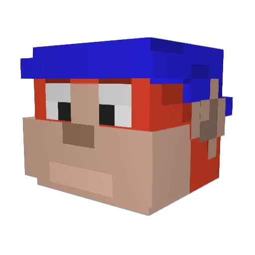 Spix11 Minecraft avatar head, 3D render
